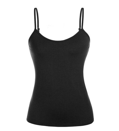 Put on an elegant fitted rib-knit tank top with a pair of jeans. Designed for your favorite care free days. A blended knit cami featuring a scoop neckline, adjustable straps, and a form-fitting silhouette. Scoop neck in front and back. Round neckline and adjustable straps Soft, rib-knit cotton, with comfortable stretch. Fiber: 95% bamboo fiber + 5% spandex Black Speggetti Top Outfit, Pretty Tank Tops, Black Fitted Tank Top, Black Tank Top Png, Black Tank Top Outfit, Black Tank Tops Outfit, Black Tanktop, Tank Tops Black, Black Spaghetti Strap Top