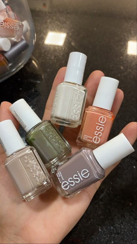 Minimalist Nail Polish Collection, Pastel Nail Polish Set, Nailpaints Colors Aesthetic, Nails Polish Aesthetic, Nail Polish Aesthetic, Nail Polish Organization, Nail Shades, Henna Nails, Cute Nail Polish