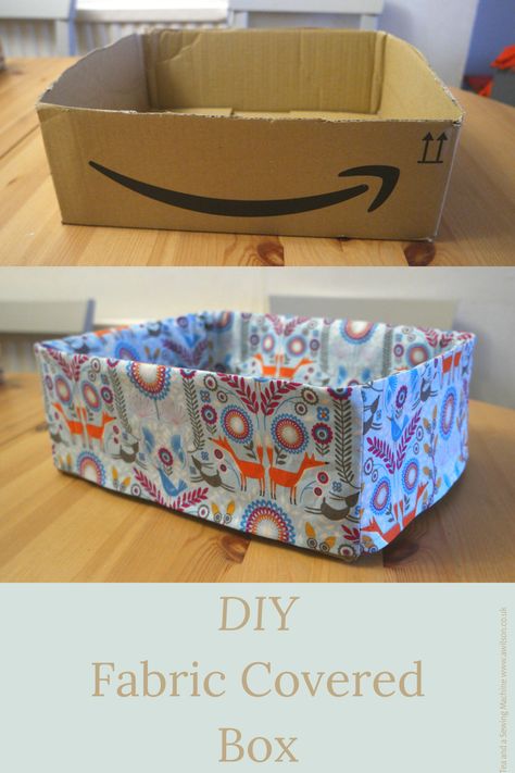 DIY Fabric Covered Box - How To Cover A Box With Fabric, Cover A Box With Fabric, Fabric Boxes Diy, Fabric Box Pattern, Artisan Soap Packaging, Sewn Ornaments, Covering Boxes, Duvet Cover Diy, Cardboard Ideas