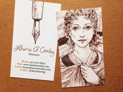 Busy Drawing, Artist Business Cards Design, Calling Card Design, Google Business Card, Art Websites, Illustration Business Cards, Company Ideas, Coral Draw, Art Business Cards