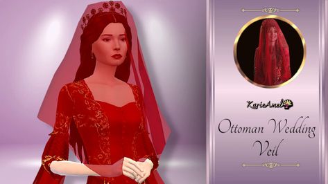 Sims 4 Cc Medieval Veil, Veil Sims 4 Cc, Sims 4 Veil Cc, Catholic Clothing, Sims 4 Cc Patreon, Red Veil, Dragon Wedding, Cc Patreon, Sims Medieval