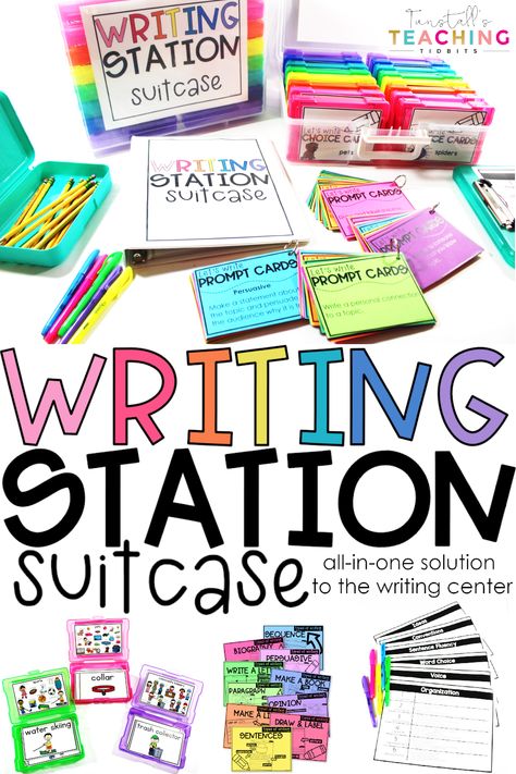 2nd Grade Writing Center Set Up, Writing Stations 3rd Grade, Writing Center Activities, Ela Centers, Third Grade Writing, Reading Stations, 3rd Grade Writing, Writing Station, 2nd Grade Writing