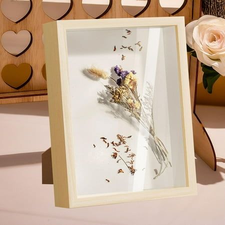 Menolana DIY Shadow Box Frame Frame, 5cm Inside Depth, Picture Frame Photo Frame for Keepsake Flower DIY Gifts Medals Decor Wood Color.This dried flower display case photo box frame is easy to fill, you can DIY unique crafts to display your favorite projects, favorite pictures, dried flowers, awards, certificates, memorabilia, awards, medals, photos, pictures, keepsakes, handicrafts, artworks, tickets, bottle caps, postcards, stamps, dolls etc.The shadow box frame is made of wood and glass, high clear glass, good picture quality and waterproof.Wood shadow box frame is 14.3cmx19.4cmx6.4cm/5.63inchx7.64inchx2.52inch (Outer Frame Size), 12.7cmx17.8cm/5.00inchx7.01inch (Inner Size), Inside Depth: 5cm/1.97inch.This deep fillable frame is good for decorating bedrooms, living rooms, cafes, bars, Wood Frame Diy, Diy Shadow Box Frame, Wood Frames Diy, Dried Flower Display, Memory Box Frame, Shadow Box Picture Frames, Waterproof Wood, Deep Photos, Photo Frame Display