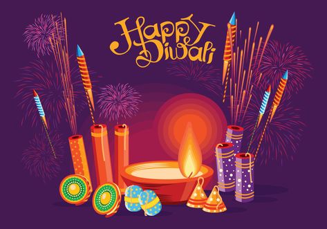 Burning Diya and Fire Cracker on Happy Diwali Holiday Background for Light Festival of India Advance Diwali Wishes, Advance Happy Diwali, Diwali Greetings Images, Happy Diwali Images Hd, Happy Diwali Status, Happy Diwali Pictures, Diwali Wishes Messages, Diwali Fireworks, Happy Diwali Photos