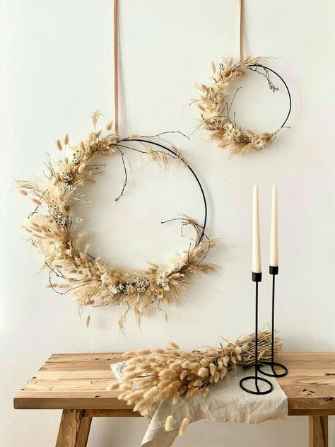 Boho Wall Decoration, Dried Floral Wreaths, Dried Wreath, Dried Flower Wreath, Boho Wreath, Fleurs Diy, Wall Wreath, Dried Flower Wreaths, Deco Nature