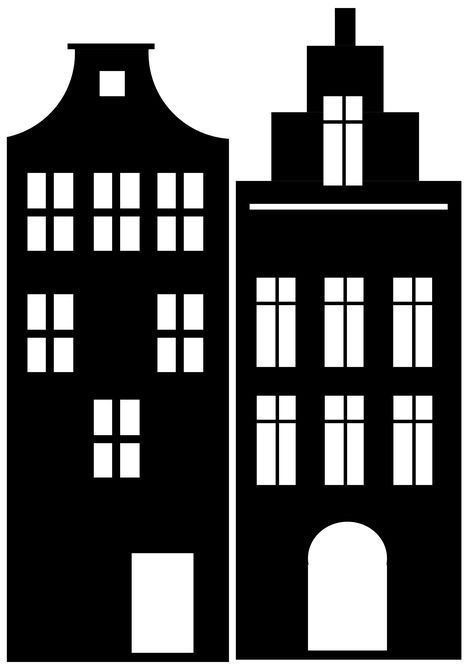 Building Silhouette, Spiderman Theme, Amsterdam Houses, House Template, Dutch House, Batman Party, Spiderman Party, Spiderman Cake, St Nicolas