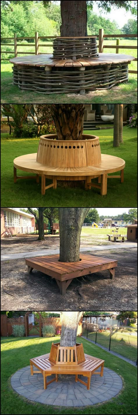 Do you have a favorite park where you love to spend a warm afternoon sitting under the shade of a tree? Wouldn’t it be nice to create that atmosphere in your own yard? A tree bench will make it a reality! Check out the full gallery for more inspiration: http://theownerbuildernetwork.co/kbik Boom Bank, Tree Bench, Outdoor Seat, Backyard Projects, Diy Backyard, Outdoor Projects, Outdoor Design, Dream Garden, Garden And Yard