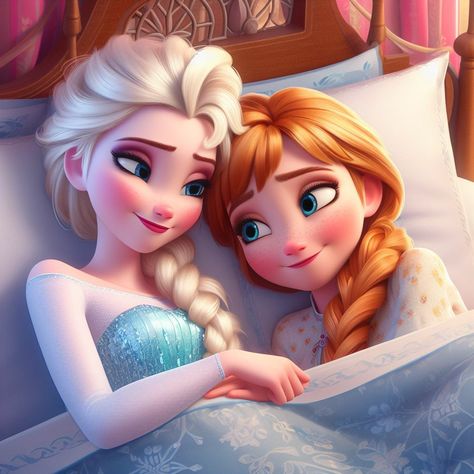 Elsa Sleeping, Elsa Drawing, Dark Disney Princess, Disney Anime Style, Elsa Photos, Disney Princess Anime, Disney Movie Characters, Frozen Art, Anna Disney