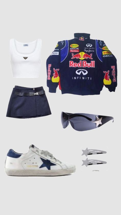 #redbull #f1 #outfitinspo Gp Outfit, Redbull F1, Red Bull Racing, F 1, Red Bull, Wardrobe, Outfit Inspo, Red, Clothes