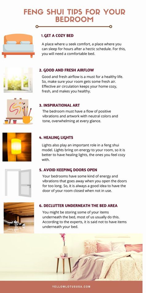 The bedroom is the only part of comfort for you in your home as you spend many hours sleeping in the bedroom. The feng shui helps you attract positive energies and help you sleep well in your bedroom. There are some criteria for you to have a feng shui bedroom for you to get a comfortable sleep. So here are some dos and don’ts for your feng shui bedrooms. Feng Shui Bedroom Aesthetic, Feng Shui Basic Rules, Feng Shui Bedroom Colors Wall Colours, Fung Shui Bedroom, Feng Shui Bedroom Decoration, Fung Shway Bedroom Rules, Bed Placement Feng Shui, Bedroom Rules, Bed Feng Shui