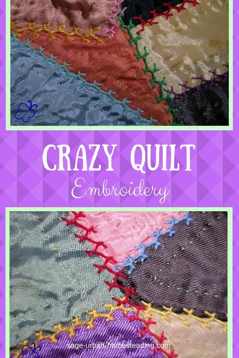 Crazy Quilt Embroidery Stitches, Crazy Quilts For Beginners How To Make, Crazy Quilt Tutorials How To Make, Crazy Quilting For Beginners, Crazy Quilt Ideas, Crazy Quilts Patterns Templates, Crazy Quilt Stitches Hand Embroidery, Crazy Quilts For Beginners, Crazy Quilting Ideas