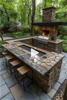 Budget Outdoor Kitchen, Outdoor Grill Station, Lights Patio, Modern Outdoor Kitchen, Grill Station, Outdoor Kitchen Plans, Outdoor Kitchen Ideas, Backyard Grilling, Backyard Kitchen