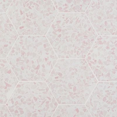 Pink ceramic tiles at Lowes.com: Search Results Modern Pink Bathroom, Pink Ceramic Tile, Pink Tub, Stone Look Wall, Pink Terrazzo, Hexagon Tile Floor, Ivy Hill Tile, Porcelain Floor, Hexagon Tiles