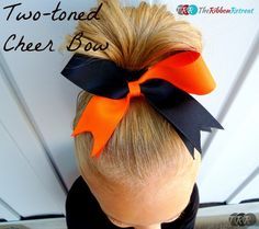 Cheer Bow Tutorial, Bat Headband, Cheer Bows Diy, Softball Hair Bows, Hair Bow Diy, Hair Bows Ribbon, Two Color Hair, Hair Bow Instructions, Ribbon Sculptures