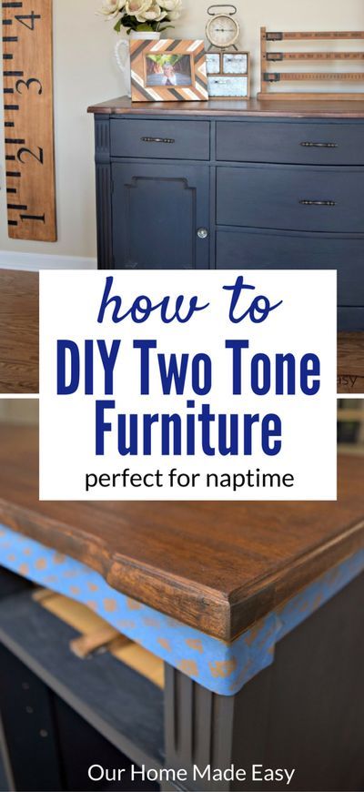 Create your own two tone furniture project in only a few steps! Perfect for busy moms! Built In Diy, Two Tone Furniture, Window Treatments Diy, Porch Decor Diy, Diy Benches, Diy Porch Decor, Diy Tables, Farmhouse Home Decor Ideas, Home Decor Storage