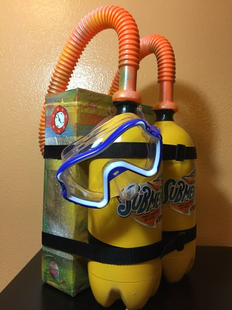 Piggy bank to raise money for Submerged VBS 2016! #submerged #vbs #vacationbibleschool Octopus Vbs Decoration, Under Water Vbs Decorating Ideas, Scuba Vbs Imagination Station, Thunder Island Vbs 2024, Scuba Vbs Decorations Diy, Thunder Island Vbs, Scuba Theme Vbs, Scuba Vbs 2024 Snacks, Group Vbs 2024 Scuba