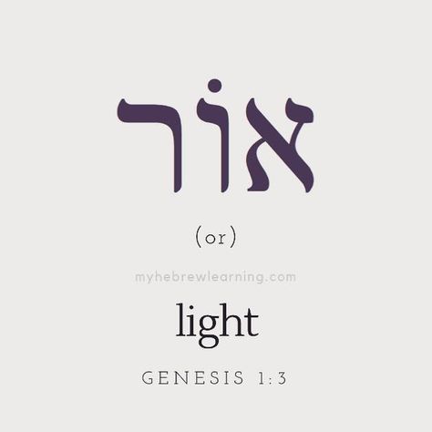 Learn Hebrew on Instagram: “Transliteration: Or ⠀⠀⠀⠀⠀⠀⠀⠀⠀⠀⠀⠀⠀⠀⠀⠀⠀⠀⠀⠀⠀⠀⠀⠀⠀⠀⠀ Genesis 1:3 "And Elohim said: Let there be light and there was light." (va'yomer Elohim…” Hebrew Words And Meanings, Ancient Hebrew Alphabet, Hebrew Alphabet Letters, Secret Letters, Hebrew Language Learning, Hebrew Language Words, Hebrew Tattoo, Hebrew Vocabulary, Hebrew Writing