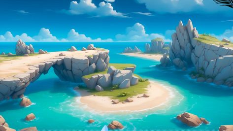 Game Environment Concept Art Landscapes, Arabian Garden, 3d Game Environment, Book Imagination, Stylized Landscape, Rock Cliff, Game Background Art, Lego Sculptures, Concept Art World