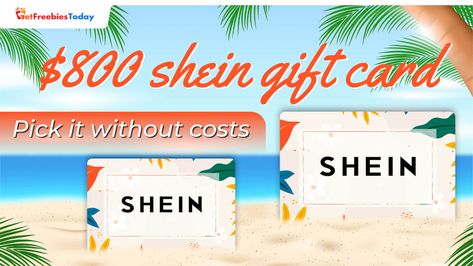 Free $800 Shein Gift Card | GetFreebiesToday.com Free Shein, Shein Gift Card, Free Gift Card Generator, Dollar Gift, Free Gift Card, Gift Card Generator, Online Clothing Store, Free Gift Cards, Free Money