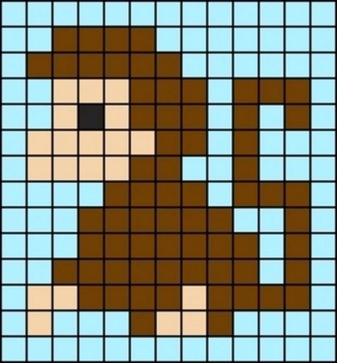 17 Easy Monkey Perler Beads Patterns - DIY Crafts Monkey Perler Beads, Monkey Perler Bead Pattern, Easy Perler Bead Patterns, Pixel Beads, Personalized Gift Ideas, Beads Patterns, Handmade Personalized Gifts, Pixel Art Grid, Perler Patterns