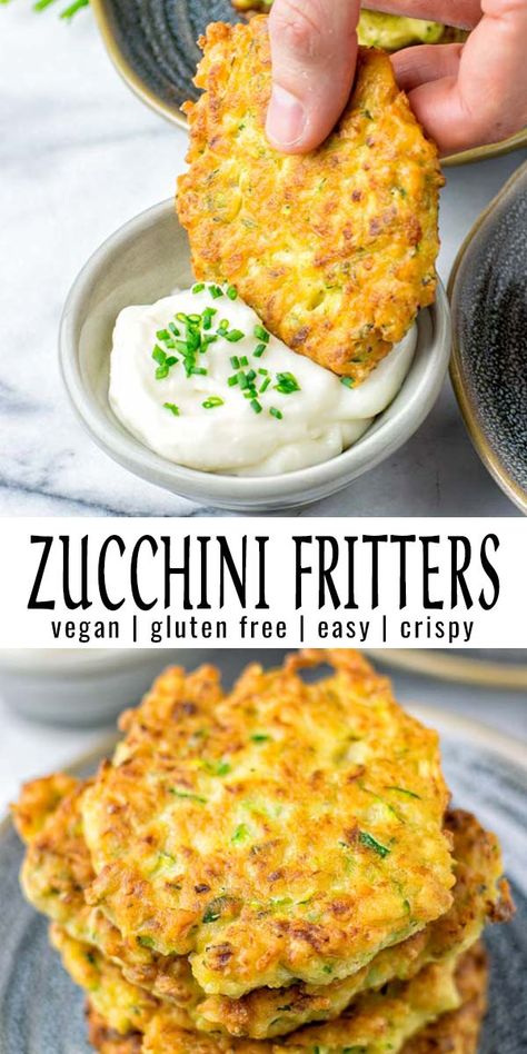 Vegan Party Food Easy, Vegan Fritters, Vegan Zucchini Fritters, Meal Prep Vegan, Zucchini Fritters Recipe, Vegan Party Food, Vegan Zucchini, Vegan Party, Zucchini Fritters