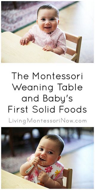 Montessori Weaning Table, Baby First Solid Food, Weaning Table, Montessori Infant Room, Montessori Nursery, Baby Montessori, Baby Schedule, Montessori Ideas, Montessori Baby