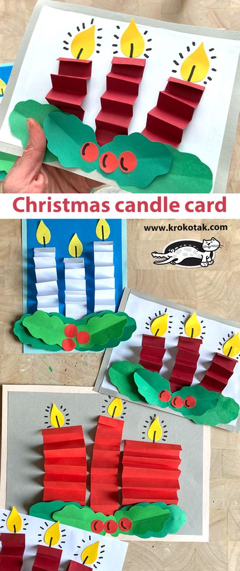 children activities, more than 2000 coloring pages Paper Candle Craft, Christmas Candle Crafts, Kids Candles, Christmas Art Projects, Winter Holiday Crafts, Children Activities, Christmas Kindergarten, School Craft, Candle Cards