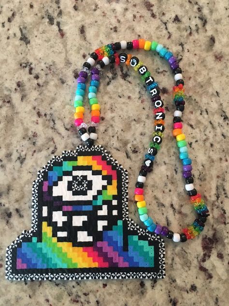 Subtronics Art, Edc Perler Bead Patterns, Subtronics Kandi, Subtronics Perler Pattern, Subtronics Perler, Excision Perler, Niche Hobbies, Rave Perler Pattern, Rave Essentials