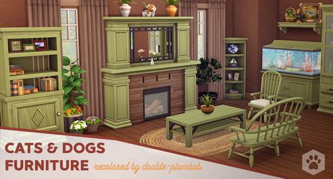 Cats & Dogs EP Furniture Recolor 20 swatches 24 items recolored Matches my Laundry Day SP recolor (except for the color Pink that I removed) Cats & Dogs Expansion Pack is required DOWNLOAD merged file... Sims 4 Cats And Dogs, Living Room Sims 4, Sims 4 Cottage, Dogs House, Ranch Furniture, The Sims 4 Maxis Match, 4 Cats, The Sims 4 Custom Content, The Sims 4 Packs