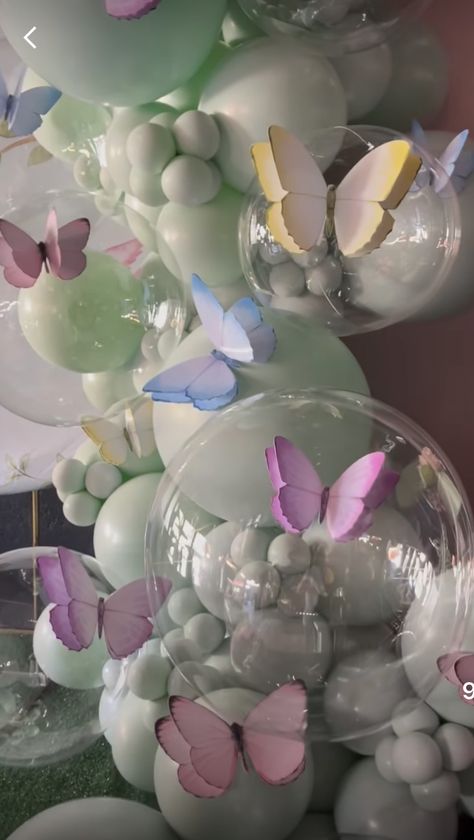 Birthday Celebration Ideas, Décoration Baby Shower, Butterfly Themed Birthday Party, Fairy Garden Birthday Party, Idee Babyshower, Decorations Balloons, Butterfly Birthday Party, Tafel Decor, Balloons Decorations