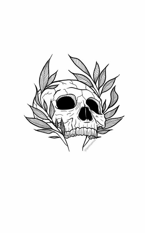 Tattoos That Mean Live Life To The Fullest, Simple Animal Skull Drawing, Small Blackwork Tattoo, Leg Tattoo Stencil, Small Dark Tattoos, Small Tattoo Stencils, Linework Tattoo Design, Tato Henna, Flash Tattoo Designs