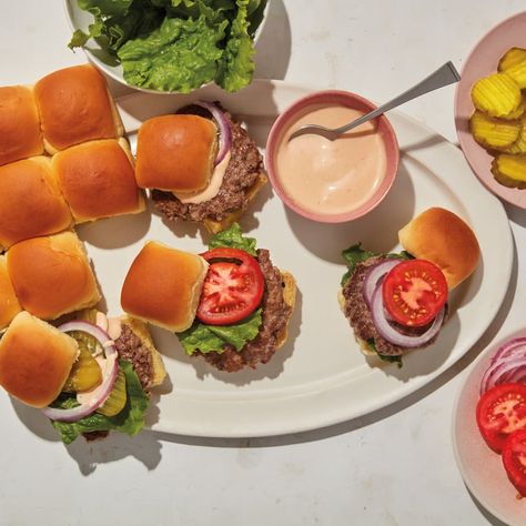 Sliders Healthy, Low Sodium Bread, Burger Sliders Recipes, Sliders Recipes, Slider Rolls, Grilled Halibut, Grilling Ideas, Spicy Brown Mustard, Burger Sliders