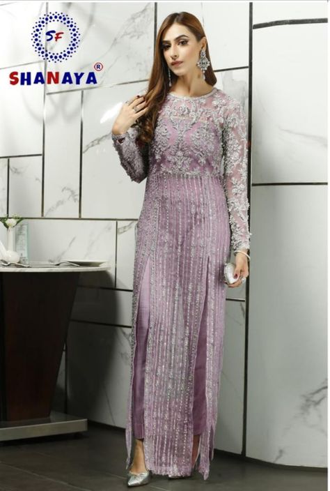 Purple Wedding Party, Net Dress Design, Long Salwar, Fancy Dress Material, Book Dress, Butterfly Net, Heavy Dresses, Net Dress, Pakistani Fashion Party Wear