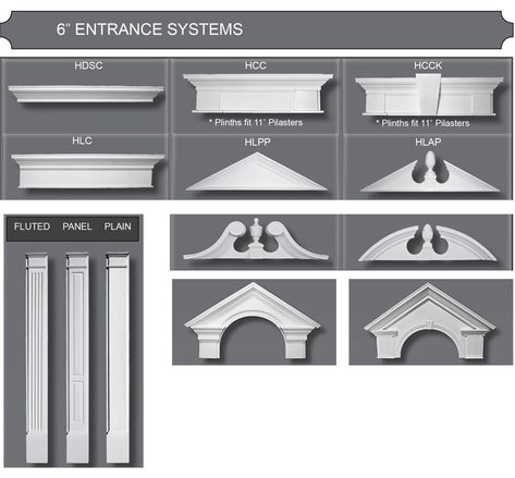 Exterior Door Surround Pilaster & Pediments | Maryland Front Door Pediment, Colonial Front Door, Door Pediment, Front Door Molding, Exterior Door Frame, Exterior Door Trim, Green Exterior House Colors, Window Trim Exterior, Farmhouse Renovation