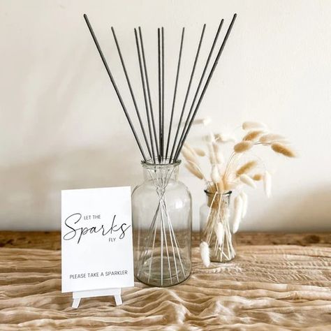 Wedding Sparkler Display Table - Everything You Need & Where To Buy – The Wedding of My Dreams First Dance Sparklers, Outdoor Dancefloor, Wedding Sparklers Display, Wedding Send Off, Wedding Sparklers, Display Table, Wedding Decoration, Decoration Ideas, Wedding Styles