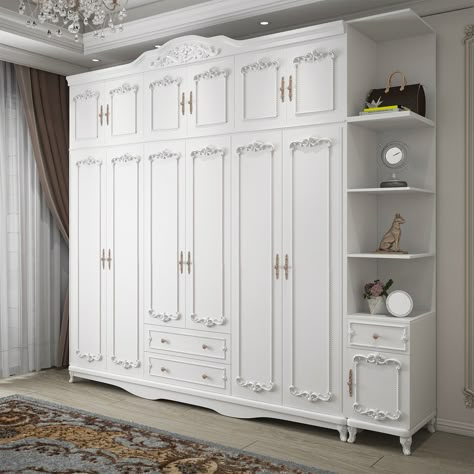 What is Included Color: White Style: French Country Product Type: Wardrobe Armoire Size: 31"L x 20"W x 82"H 47"L x 20"W x 82"H 63"L x 20"W x 82"H 79"L x 20"W x 82"H 94"L x 20"W x 82"H Height: >80" Material: Wood Wood Type: Manufactured Wood Wood Tone: White Wood Purposeful Distressing Type: No Distressing Design: Armoires & Wardrobes Armories & Top Cabinet Armoires & Sideboard Mirrored: No Weights & Dimensions Overall Length - Side to Side: 31.5" (80 cm) 47" (120 cm) 63" (160 Wardrobe For Bedroom, French Country Cabinets, Bedroom Built In Wardrobe, White Closet, Cabinet With Drawers, Storage Cabinet With Drawers, White Wardrobe, Contemporary Cabinets, Small Bedroom Designs