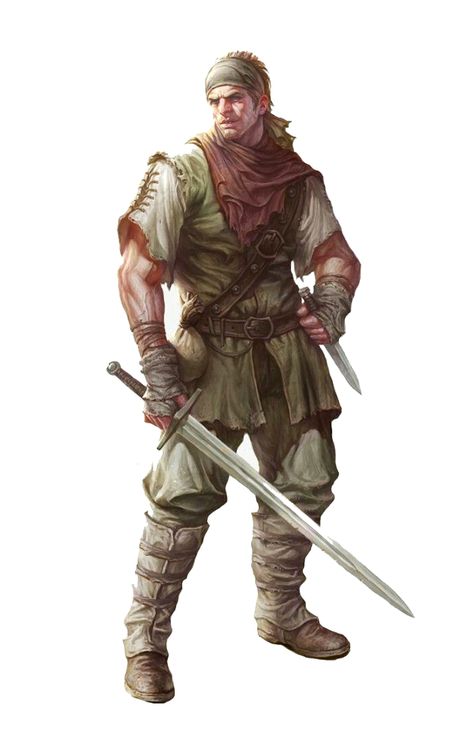 Male Human Bandit Thug Rogue - Pathfinder PFRPG DND D&D d20 fantasy Ranger Rpg, Armor Clothes, Thief Character, Male Reference, Heroic Fantasy, Male Character, Island Man, Fantasy Male, High Fantasy