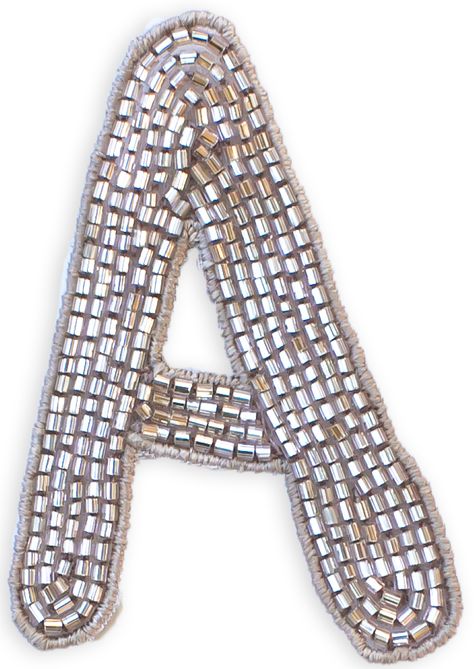 Beaded Letter in Champagne OS / A Letra A Aesthetic, Graphic Alphabet, Thesis Presentation, Beaded Patches, Scrapbook Inspo, Senior Thesis, Scarlet Letter, Letter Patches, Merch Design