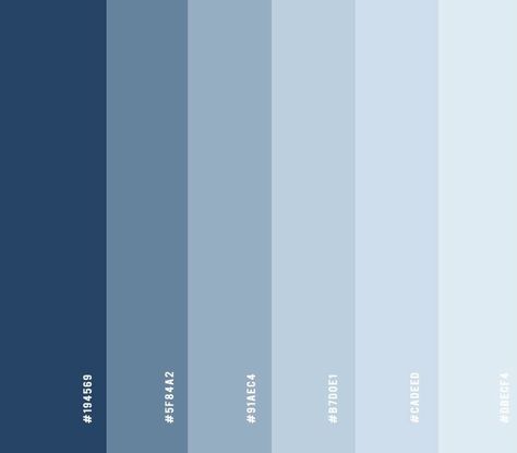 blue colour shades/palette China Blue Color Palette, Blue Colours Shades, Blue Shades For Bedroom, Shades Of Blue That Go Together, Pastel Blue Pallet, Blue Color Swatches Shades, Sky Blue Color Scheme, Blue Pallette Aesthetic, Blue Canva Pallete