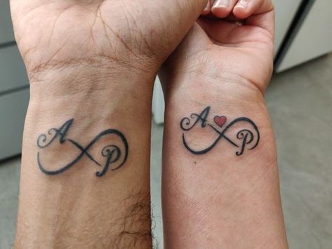 Partners Initials Tattoo, Wedding Date Tattoos, Couple Name Tattoos, Arabic Mehandi, Monogram Tattoo, Alphabet Tattoo Designs, Couple Tattoos Unique, Tattoos Unique, Tasteful Tattoos