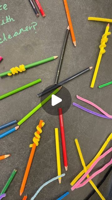 Selin ~ 🎨 🖍️ Reception Class Teacher 🖍️ 🎨 on Instagram: "Funky Fingers ~ I told my little ones I wanted to spruce up our pencils and if they could decorate the pencils with pipe cleaners. #eyfs #eyfsideas #eyfsteacher #eyfsinspiration #eyfsteacher #kindergarten #kindergartenteacher #prek #tufftray #funkyfingers" Eyfs Funky Fingers Activities, Fine Motor Activities Reception, Early Writing Activities Eyfs, Funky Fingers Year 1, Funky Fingers Eyfs, Reception Class, Funky Fingers, Fine Motor Activities For Kids, Tuff Tray