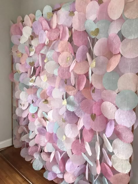 Paper Circle Garland, Paper Circle, Circle Garland, Garland Backdrops, Pastel Paper, Paper Garland, 1st Bday, Diy Birthday, Diy Party