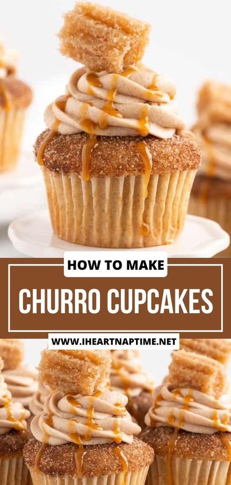 Churro Cake, Churro Cupcakes, Cinnamon Cream Cheese, Churros Recipe, Cupcakes With Cream Cheese Frosting, I Heart Naptime, Mexican Dessert Recipes, Gourmet Cupcakes, Cupcake Flavors