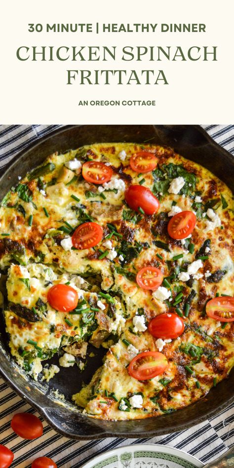 Delicious and healthy chicken spinach frittata with feta is a one-dish dinner that is ready in just 30 minutes, making it the perfect weeknight solution. Chicken Frittata, Spinach Frittata Recipes, Lunch Stuff, Spinach Frittata, Creamy Feta, Chicken Tender, Chicken Spinach, Recipe For Chicken, Clean Eating For Beginners