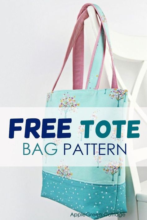 Bag With Pockets Pattern, Tote Bag Pattern Free, Tote Bag With Pockets, Bag With Pockets, Diy Tote, Tote Bag Tutorial, Bag Pattern Free, Free Tote, Tote Bags Sewing