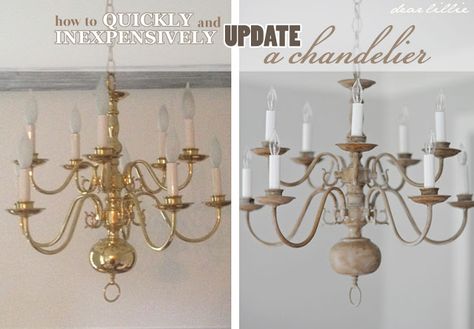 Making Over a Chandelier with Chalk Paint - Dear Lillie Studio Chandelier Redo, Chandelier Making, Commode Shabby Chic, Nursery Chandelier, Chandelier Diy, Chandelier Makeover, Gold Candelabra, Old Chandelier, Dear Lillie