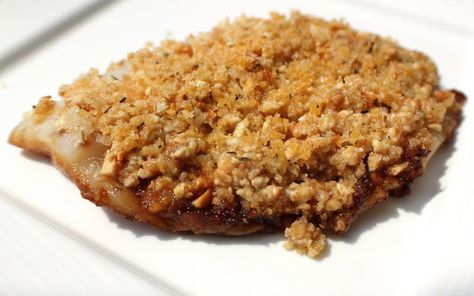 Pecan Crusted Halibut, Halibut Recipes Baked, Crusted Halibut, Baked Halibut, Roasted Halibut, Halibut Recipes, Italian Recipes Easy, Seasoned Bread Crumbs, Roasted Pecans