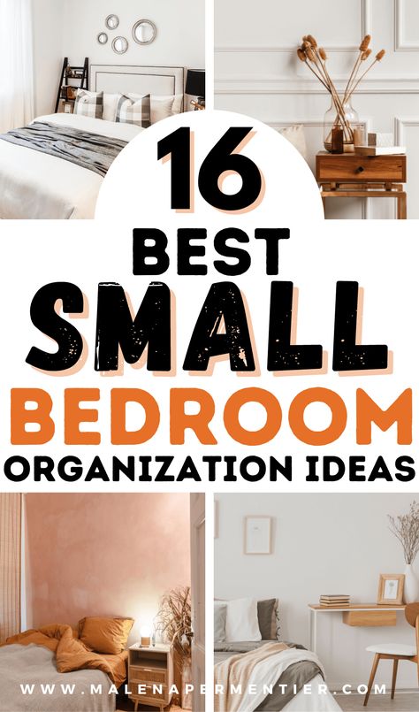 The Best Small Bedroom Organization Ideas for The Cutest Space Organize A Small Bedroom, Small Bedroom Organization Ideas, Small Bedroom Layout Ideas, Bedroom Organization Ideas, Very Small Bedroom, Small Bedroom Ideas For Couples, Small Apartment Organization, Closet Small Bedroom, Small Bedroom Organization