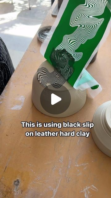 Love in Pottery on Instagram: "by @creative.houseplant. I’ve used silkscreens and ceramics for the last two years, and I’ve been making my own with my cricut for most of that time. I love silkscreens, they’re so much fun to use and I love how they can leave such a beautiful crisp image. I wanted to make this video to show a bit more of how silkscreens fit into my high fire process and using slip to leave a pattern on the foot of functional wear. These pieces are porcelain and will be glazed with some cobalt geometric patterns and clear glaze. I use screens in so many parts of my work but in particular my functional ware. Let me know if you have any questions, I adore this process and I really want to share it with more people. FOLLOW👉 @loveinpottery for more pottery contents ☕️ !  visit t Cricut Pottery, Cricut Ceramic, Pottery Ideas, Cricut Vinyl, A Pattern, Geometric Patterns, Ceramic Pottery, Cobalt, Glaze