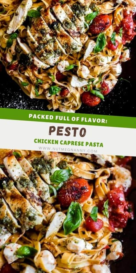 Pesto Caprese Pasta, Chicken Tomato Pesto, Grilled Chicken Pasta Recipes, Pesto Chicken Caprese, Pesto Grilled Chicken, Basil Pesto Chicken Pasta, Chicken Caprese Pasta, Grilled Chicken Pasta Salad, Healthy Grilled Chicken Recipes